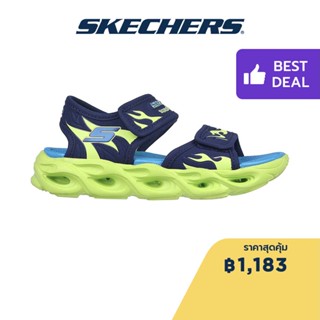 Skechers สเก็ตเชอร์ส รองเท้าแตะเด็กผู้ชาย Boys S-Lights Thermo-Splash Heat Tide Sandals - 400102L-NVLM Lights, Lightweight