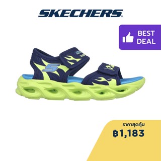 Skechers สเก็ตเชอร์ส รองเท้าแตะเด็กผู้ชาย Boys S-Lights Thermo-Splash Heat Tide Sandals - 400102L-NVLM Lights, Lightweight