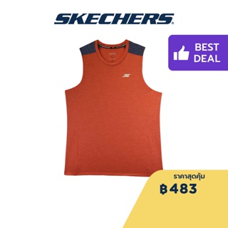 Skechers สเก็ตเชอร์ส เสื้อยืดแขนกุดผู้ชาย Men Performance Running Sleeveless Tee - SP22Q4M410-RED