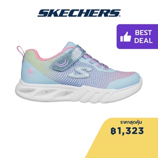 Skechers สเก็ตเชอร์ส รองเท้าเด็กผู้หญิง รองเท้าผ้าใบ Girls S-Lights Flicker Flash Lightweight Shoes - 303700L-LBMT Lights, On/Off Button