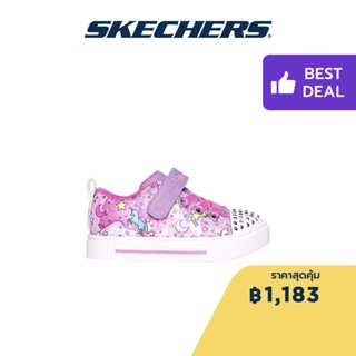 Skechers สเก็ตเชอร์ส รองเท้าเด็กผู้หญิง รองเท้าผ้าใบ Girls Twinkle Toes Twinkle Sparks Unicorn Dreaming Shoes - 314803N-PKMT Lights, Twinkle Toes