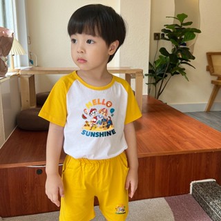 **Baby Buddy** เสื้อยืดแขนสั้น ผ้าฝ้าย 100% ลายการ์ตูน Paw Patrol 6 สี และกางเกง KFF010 สําหรับเด็ก