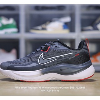 Nike Zoom Pegasus 38 "White/Grey/Blue/Green" 38 Generation Super Pegasus Turbo Marathon รองเท้าผ้าใบลําลอง เหมาะกับการวิ่งจ็อกกิ้ง