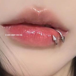 ✧✲Alley Basic Sweet Cool Lip Ring Nail สาวร้อน S แหวนส่วนบุคคล Spike Punk Medical Titanium Steel Anti - Allergy Puncture