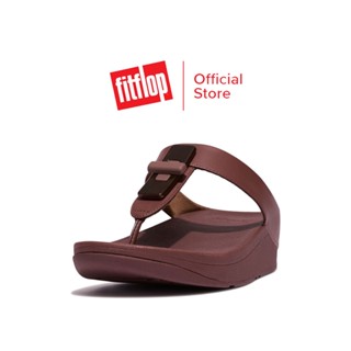 FITFLOP FINO RESIN-LOCK LEATHER รองเท้าแตะแบบหูหนีบผู้หญิง รุ่น GQ1-886 สี BROWN