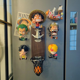 ✱3D สามมิติ Creative One Piece ตู้เย็นสติกเกอร์แม่เหล็ก Luffy ที่เปิดขวด Zoro เคราสีดำ Chopper เครื่องประดับ