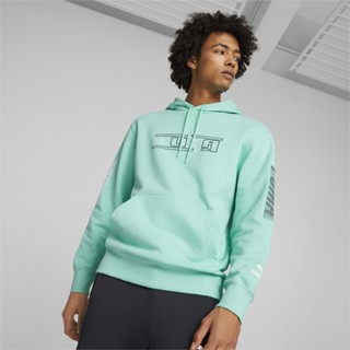 PUMA PRIME/SELECT - เสื้อฮู้ดผู้ชาย SWxP Graphic Hoodie Men สีเขียว - APP - 53822077