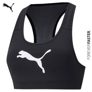 PUMA TRAINING - บราออกกำลังกาย Mid 4Keeps Graphic Training Bra สีดำ - APP - 52030690