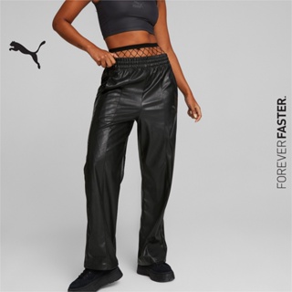 PUMA PRIME/SELECT - กางเกงขายาวผู้หญิง T7 Faux Leather Pants Women สีดำ - APP - 53569251