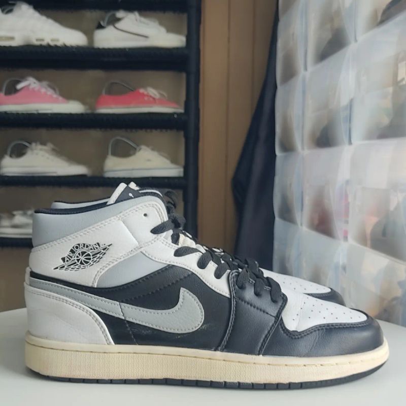 รองเท้ามือสอง Nike Air Jordan 1 Mid White Shadow Men'