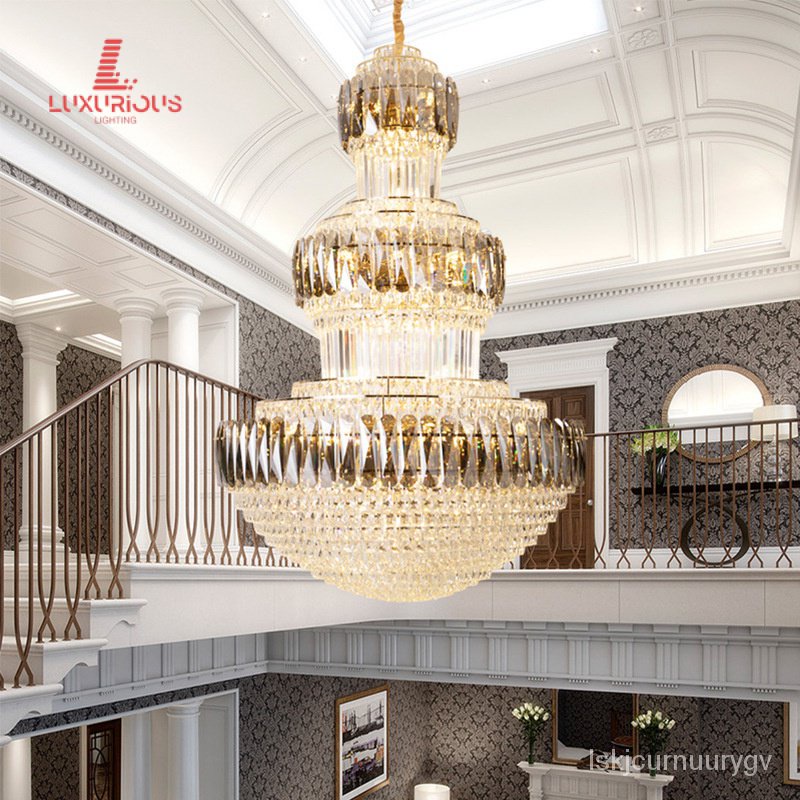 LJVilla Chandelier Simple Elegant Jumping Stairs Hotel Lobby Duplex Building Post-Modern Light Luxur