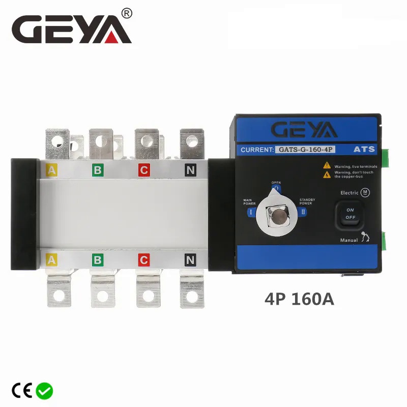 GEYA ATS PC Class Automatic Transfer Switch Generator Changeover Switch 3P 4P 160A AC400V อัตโนมัติหรือคู่มือ ATS 440V