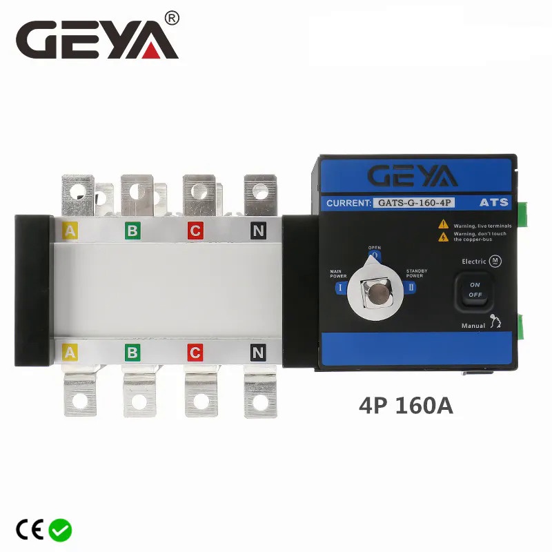 GEYA ATS PC Class Automatic Transfer Switch Generator Changeover Switch 3P 4P 160A AC400V อัตโนมัติห