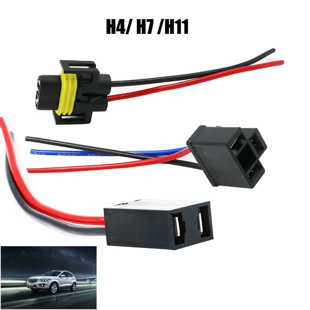 76x YSY 200x H4/H7/H11 Wiring Harness Socket Female Adapter Car Auto Wire Connector Cable Plug For H