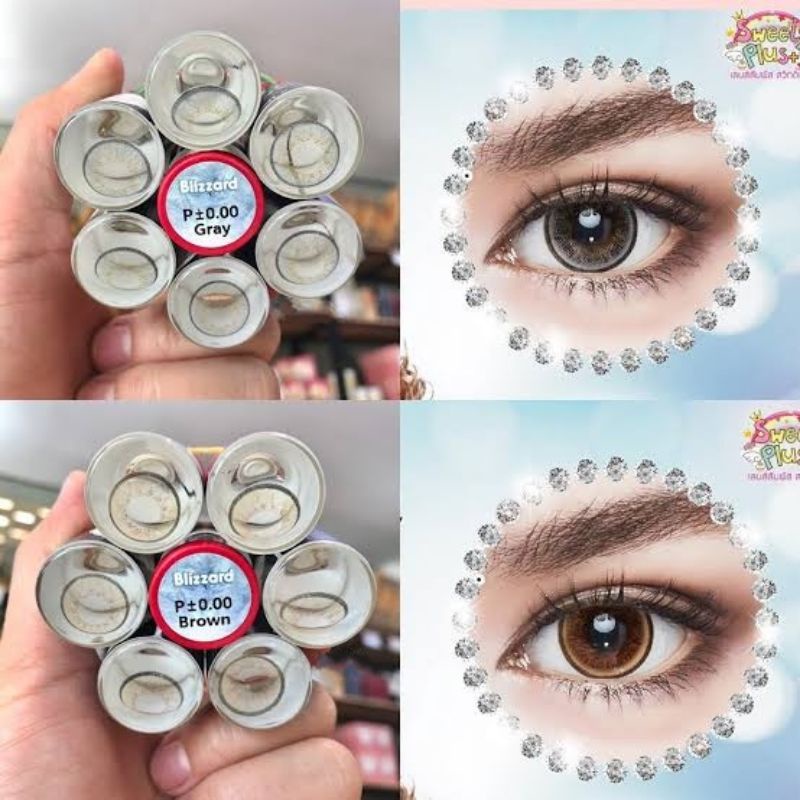 คอนแทคเลนส์ รุ่น Blizzard สีเทา/ตาล Gray/Brown สายตาปกติ (0.00)