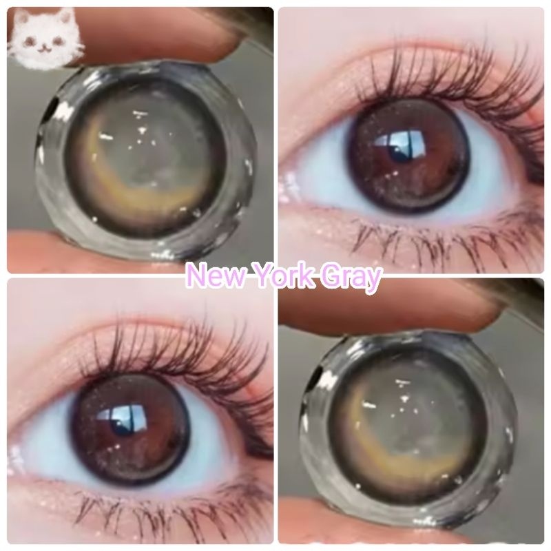 คอนแทคเลนส์ รุ่น New York / NewYork สีเทา/ตาล มีค่าสายตา (0.00)-(-10.00)