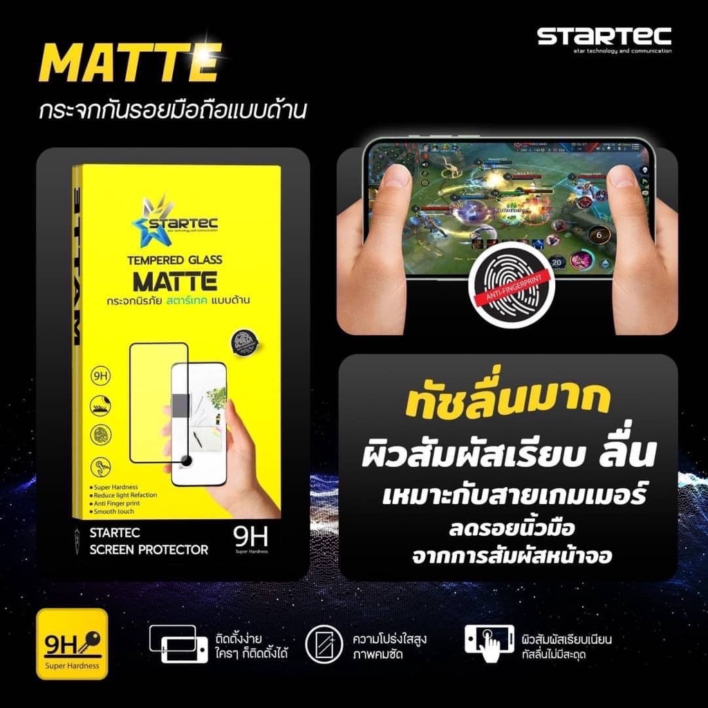 Startec ฟิล์มกระจกด้าน แบบเต็มจอ i15 i15Pro i15Plus i15ProMax