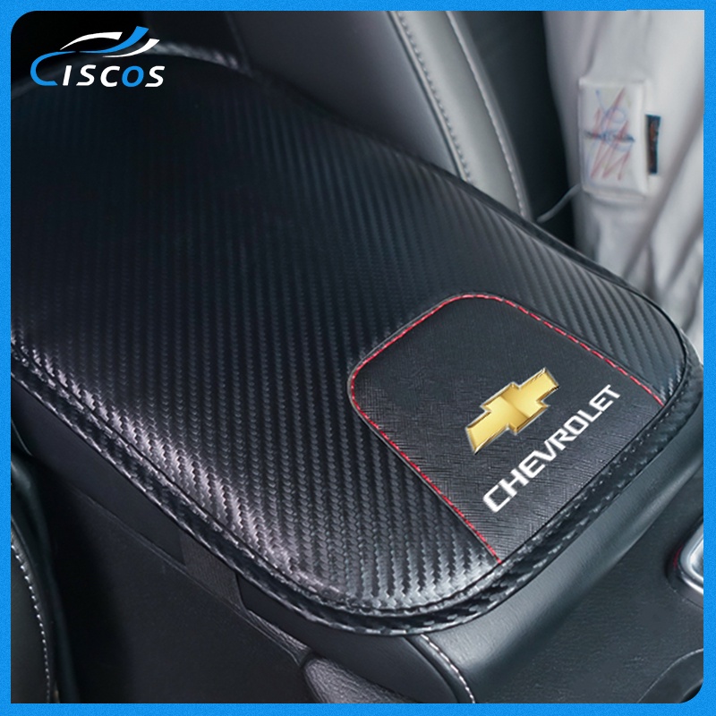 Ciscos คาร์บอนไฟเบอร์ หนัง ที่หุ้มที่วางแขนรถยนต์ สำหรับ Chevrolet Sonic Cruze Optra Colorado Trailblazer