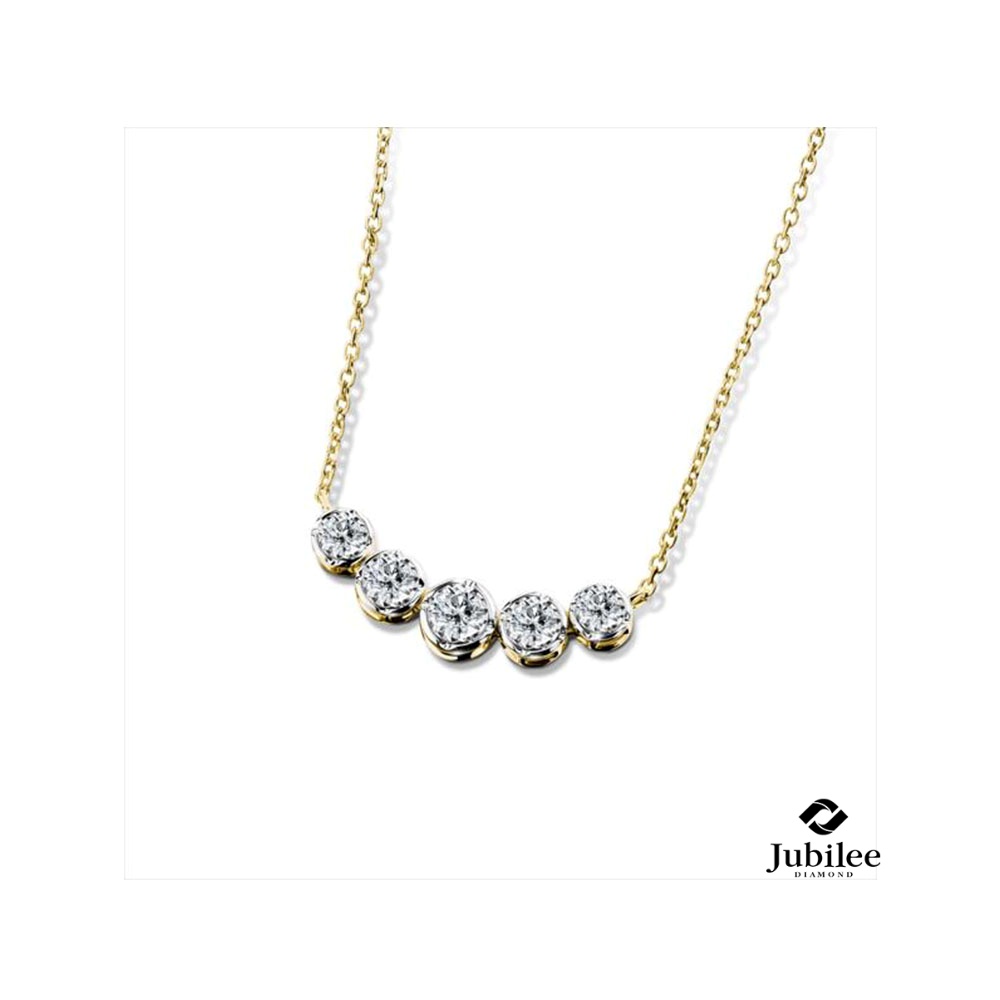 Jubilee Diamond จี้เพชรแท้ Diamond Line Pendant with Chain พร้อมสร้อยคออิตาลี เพชรแท้ เพชรน้ำ 99