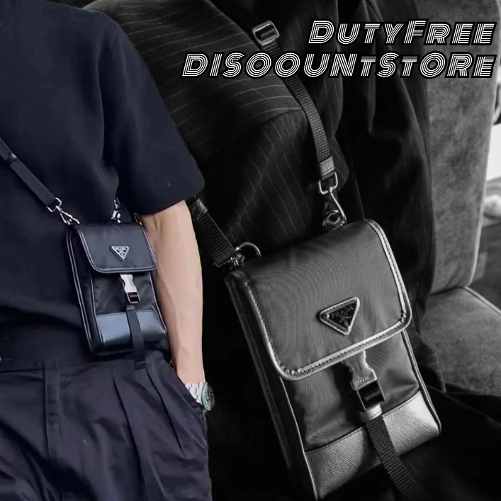 Prada/ re-nylon series/ men's mobile phone bag/shoulder bag/Europe imported fashion item