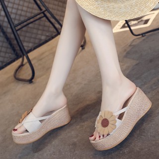 ใหม่ พร้อมส่ง รองเท้าแตะส้นสูง ส้นหนา แฟชั่นฤดูร้อน สําหรับผ…