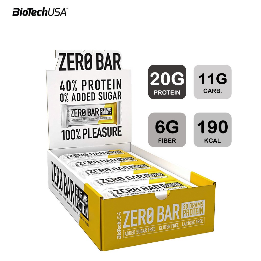 BioTechUSA Zero Bar protein bar Chocolate-Banana 50g/Bar (โปรตีนบาร์ รสช็อกโกแลต-กล้วย 50กรัม/แท่ง)