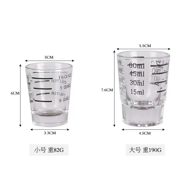 MY COFFEE💗แก้วช็อต กาแฟเอสเปรสโซ่ แก้วตวงกาแฟ มีขีดวัด ขนาด 30/60มล. Espresso Shot Glass CBQV - รูปที่ 6