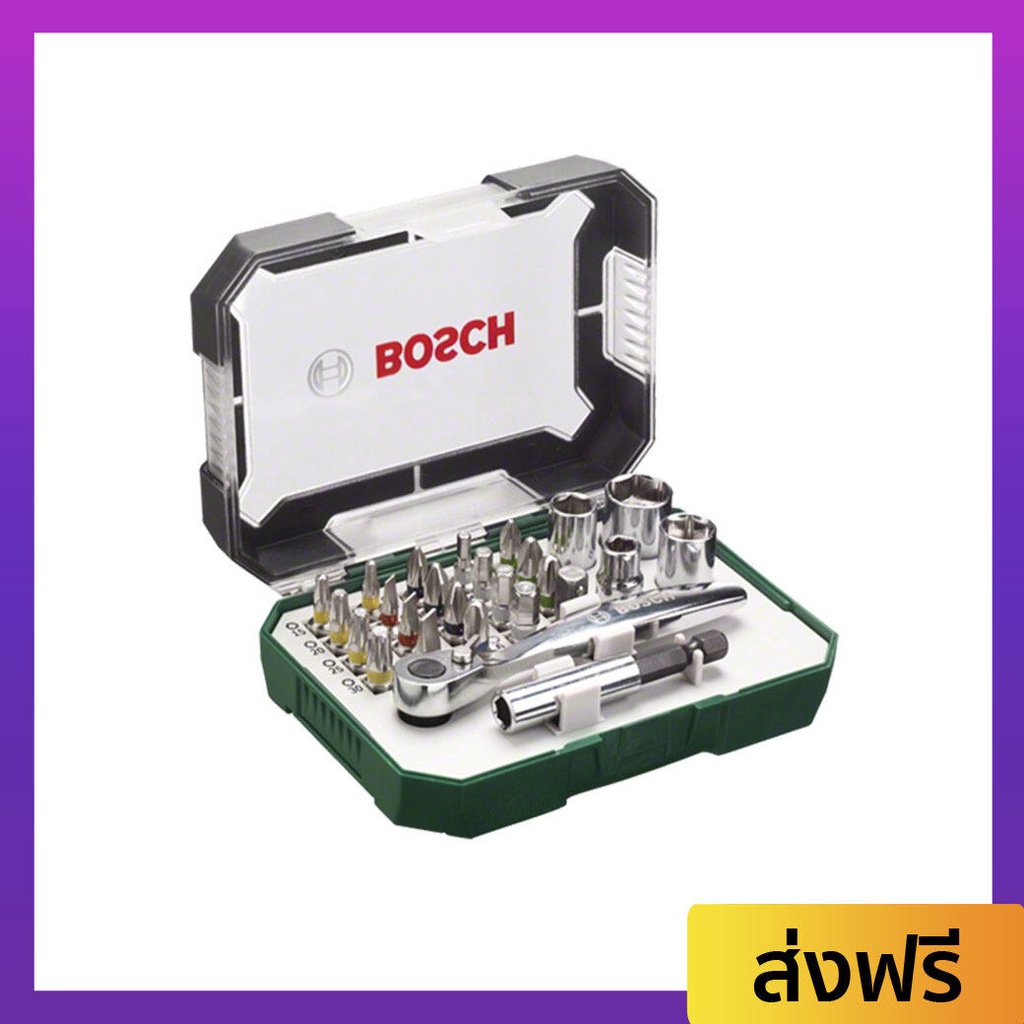 ชุดไขควง 27 ชิ้น Bosch ทำจากวัสดุอย่างดี แข็งแรง ทนทาน จับถนัดมือ Angle driver - ชุดไขควงเล็ก