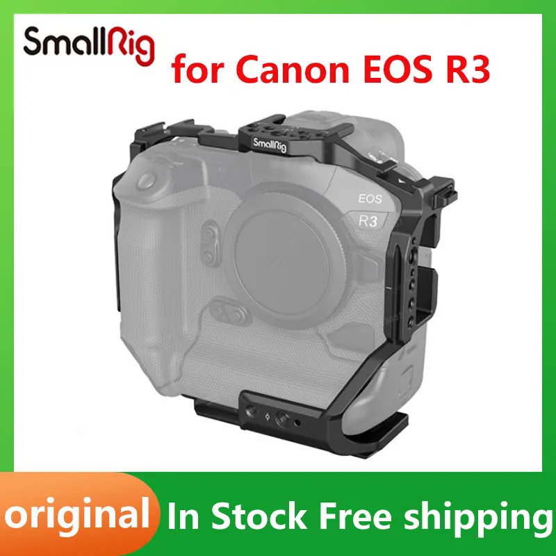 SmallRig Camera Cage EOS R3 All-In-One Full Cage พร้อมแผ่นปลดเร็ว Arca-Swiss สำหรับ Canon EOS R3การถ่ายภาพหลายฉาก3884