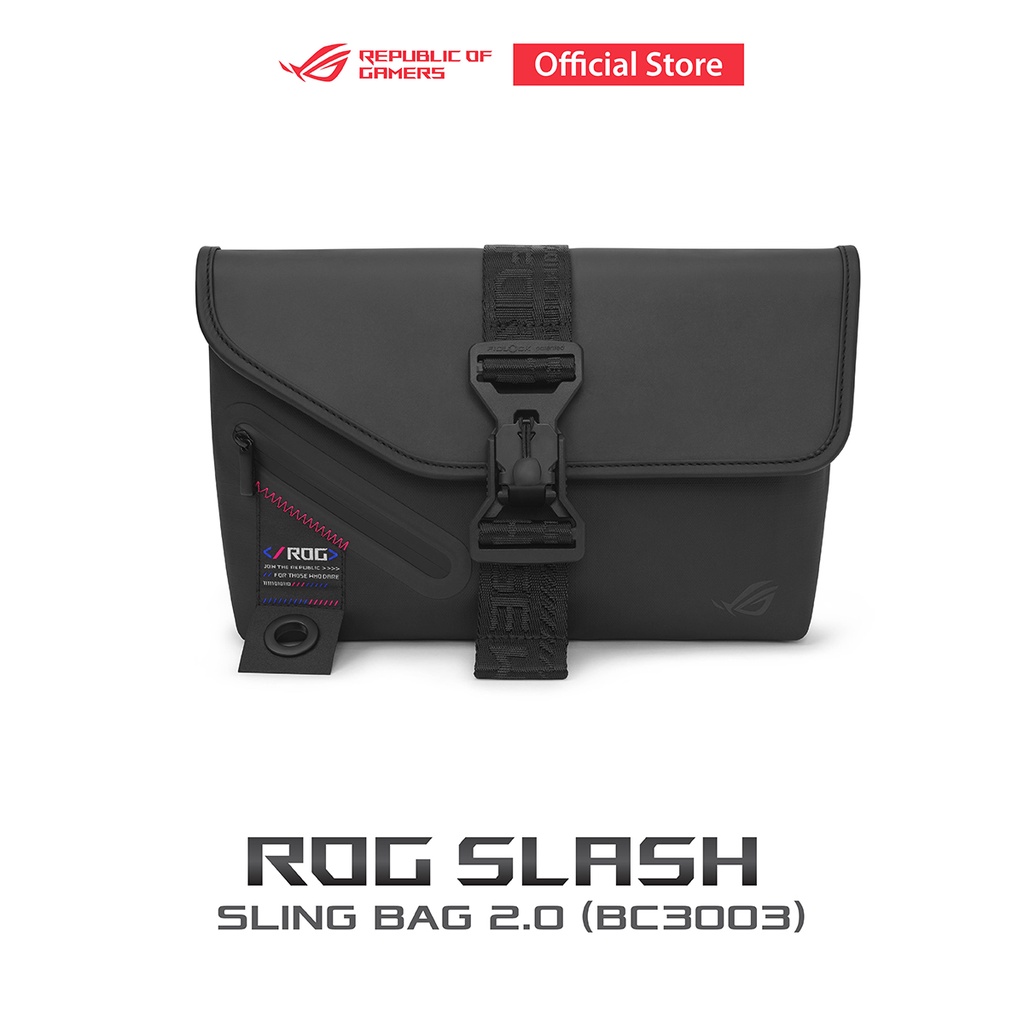 ASUS BC3003 ROG SLASH SLING BAG 2.0 กระเป๋าสะพายไหล่ ใส่ใจทุกฟังก์ชัน วัสดุระดับพรีเมียม กันน้ำ ปลอด