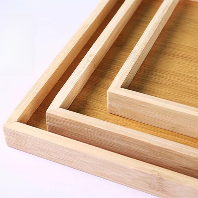 ❤ Diamond Coffee ถาดไม้ไผ่ ทรงสี่เหลี่ยมผืนผ้า สไตล์ญี่ปุ่น เรียบง่าย สําหรับร้านอาหาร บ้าน - รูปที่ 4