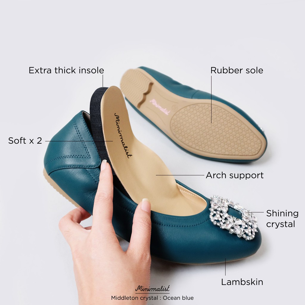 𝐌𝐈𝐍𝐈𝐌𝐀𝐋𝐈𝐒𝐓 รองเท้าหนังแกะแท้ รุ่น Middleton Crystal (cinnamon) พื้นหนานุ่มพิเศษกว่าเดิม ซัพพอร์ตดี x2