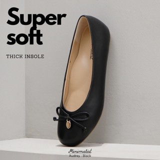 𝐌𝐈𝐍𝐈𝐌𝐀𝐋𝐈𝐒𝐓 รองเท้าหนังแกะ รุ่น Audrey (black) หน้าเท้ากว้าง …