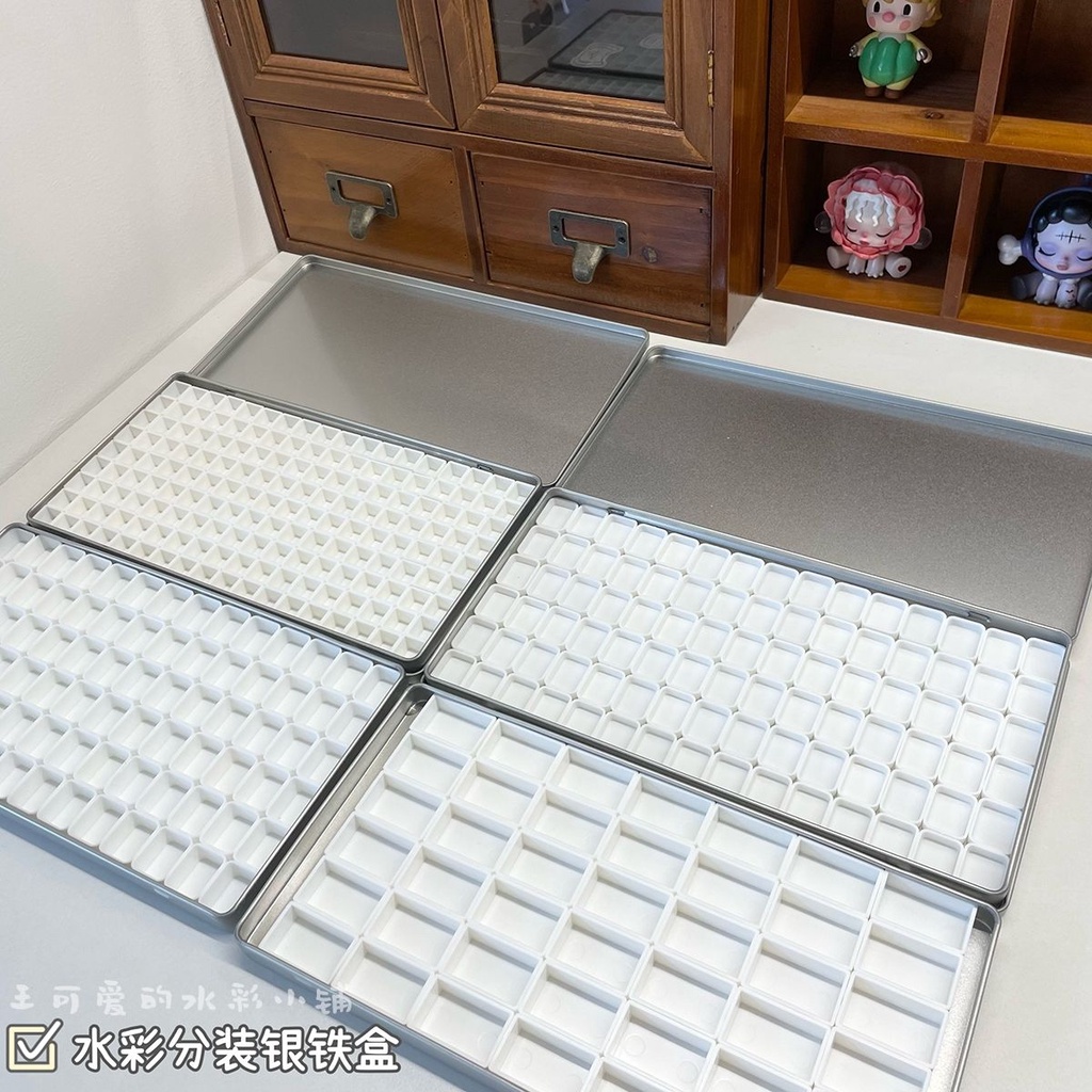 Yixi สีน้ํากล่องดีบุก 42/84/90 สี 1/2/3.2ml พกพา White Night 24 สี