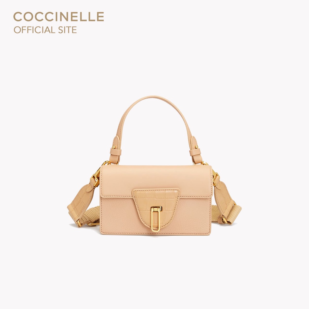 COCCINELLE กระเป๋าสะพายผู้หญิง รุ่น NICO MULTIMATERIAL MINI CROSSBODY BAG 550101 สี MULTI.TOASTED