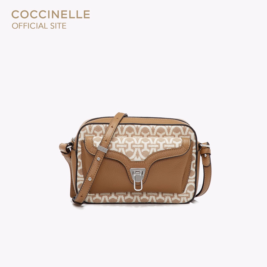 COCCINELLE กระเป๋าสะพายผู้หญิง รุ่น BEAT MONOGRAM CROSSBODY BAG 150201 สี MULT.NATUR/NOCC