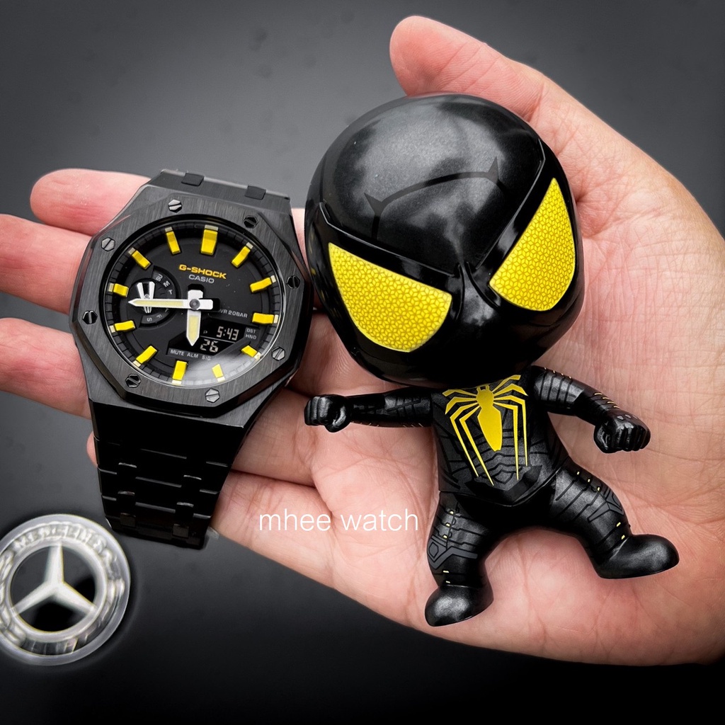 G-Shock AP Style Yellow Black Spider Stainless Steel Strap