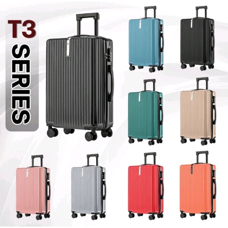 TRAVELER ราคาถูกที่สุด กระเป๋าเดินทางล้อลาก ABS รุ่นT3 Series แบบซิปแข็งแรงทนทาน มีหลายสีให้เลือก 4ล้อคู่หมุนได้360องศา