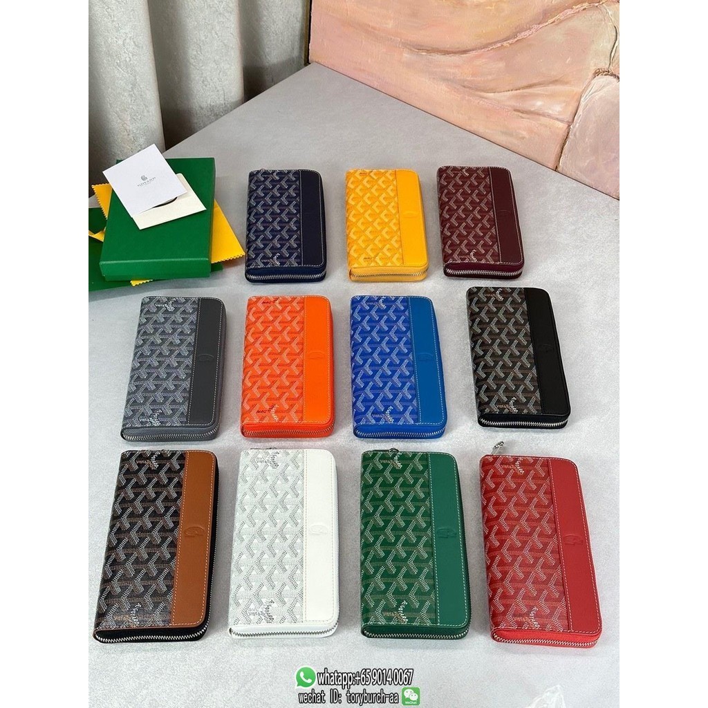 Goyard canvas zipper ongoing purse wallet multislots card holder coin pouch socialite party clutch