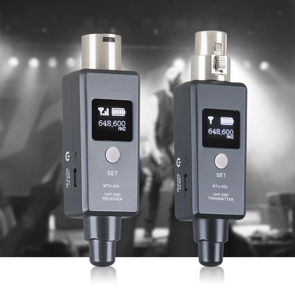 1 Pair Microphone Wireless System Micphone Wireless Transmitter System UHF DSP Transmitter &amp; Receiver Mic/Line Two Modes