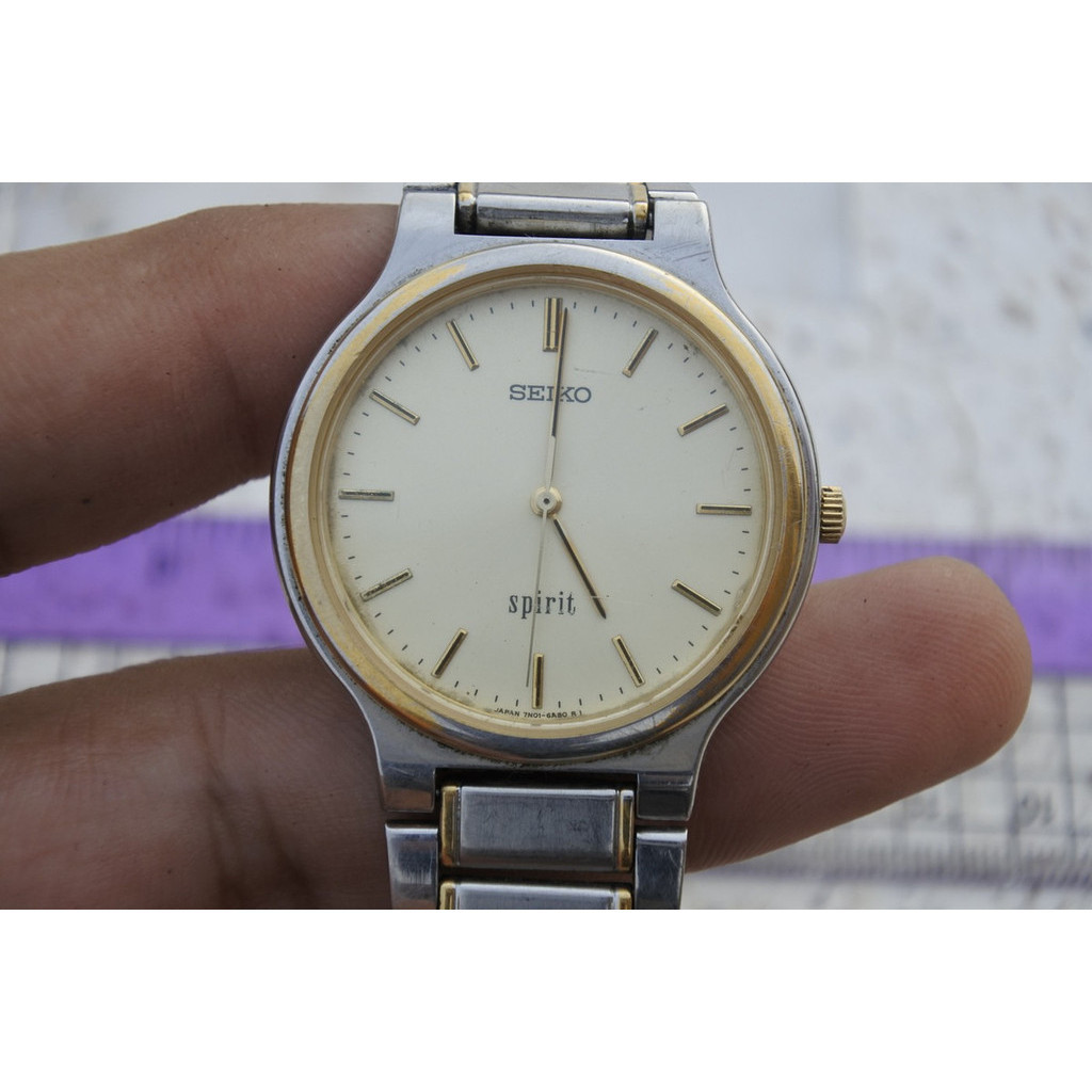 นาฬิกา Vintage มือสองญี่ปุ่น Seiko Spirit 7N01 6A70 2กษัตริย์ ผู้ชาย ทรงกลม ระบบ Quartz ขนาด43mm ใช้งานได้ปกติ ของแท้