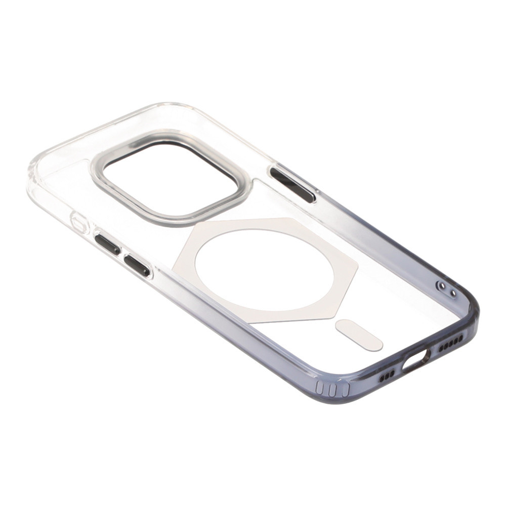 Blue Box เคส iPhone 15 Pro Clear Shading edge with Magnetic Black by Banana IT