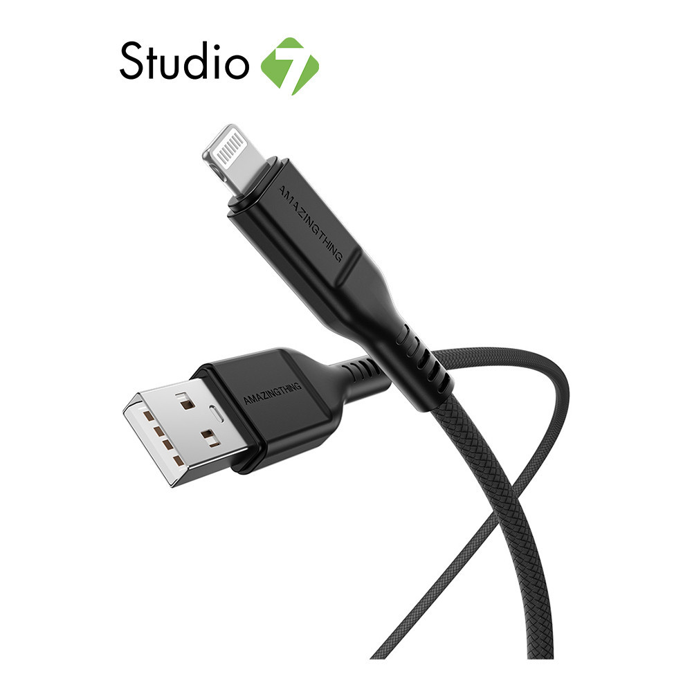 สายชาร์จ AMAZINGthing Lightning Cable Thunder Pro 2.1M Black by Studio7