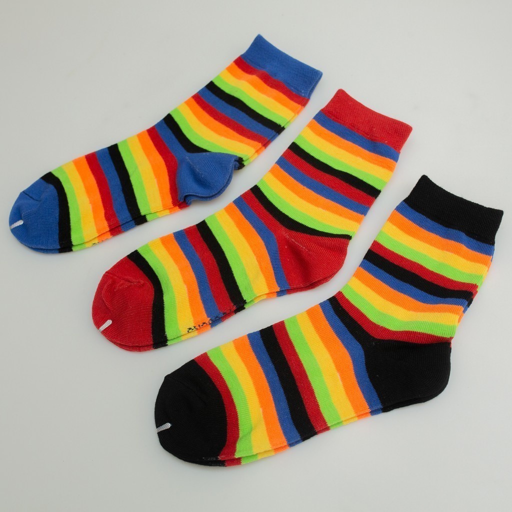 ถุงเท้า สีรุ้ง สายรุ้ง แถบสีรุ้ง ขนาด Free Size Rainbow รูปที่ 5