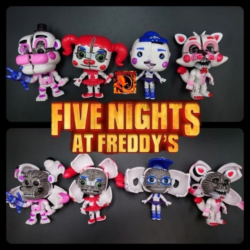 โมเดล Five Nights at Freddy's จำนวน 4 ตัว แบบแปลงร่าง (เปิดหน้าได้) ขนาด 9-10 Cm. มีของ พร้้อมส่ง
