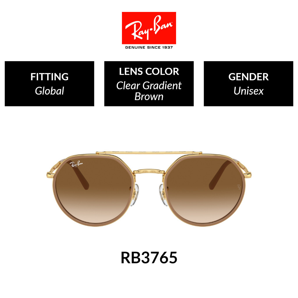 Ray-Ban RB3765 001/51 size 53 - Sunglasess แว่นกันแดด