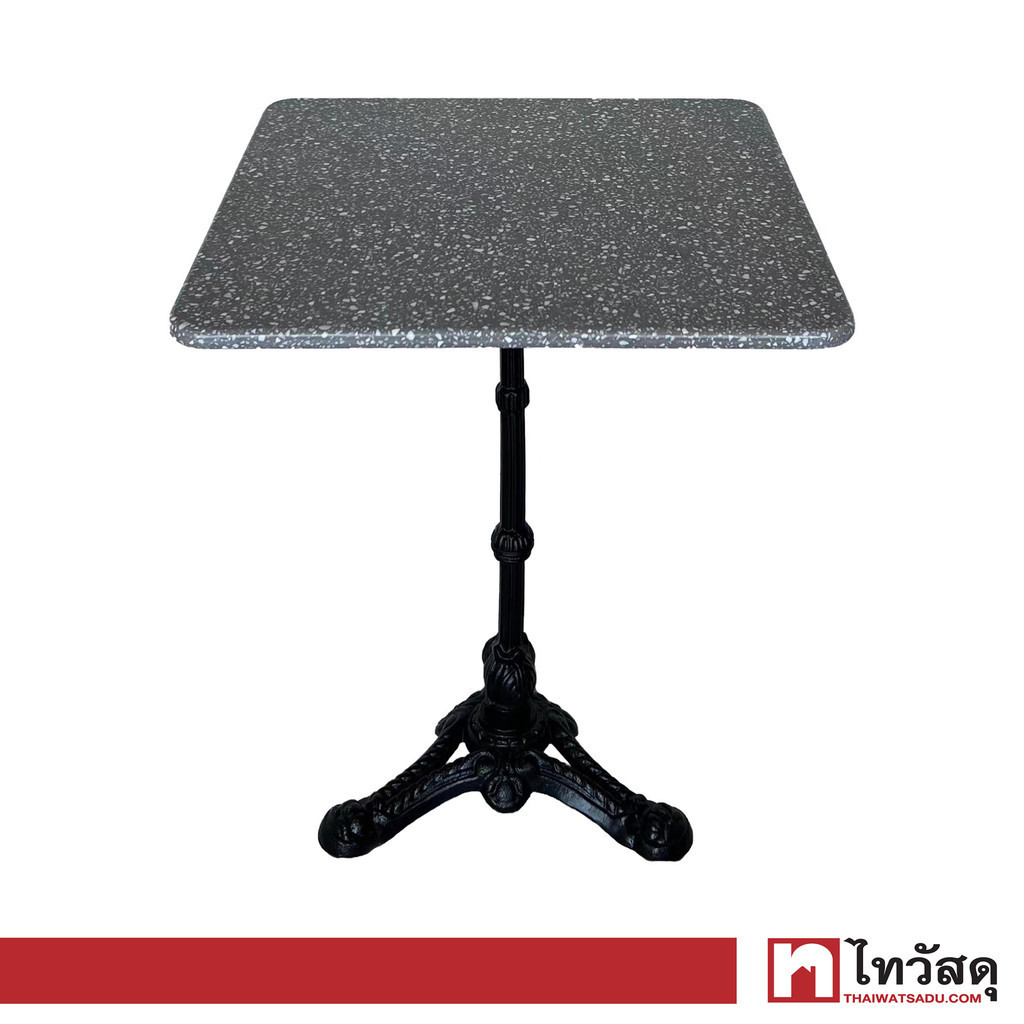 FONTE โต๊ะหิน Terrazzo ขาสิงห์ รุ่น AH23708 ขนาด 60 x 60 x 75 ซม. สีเทา