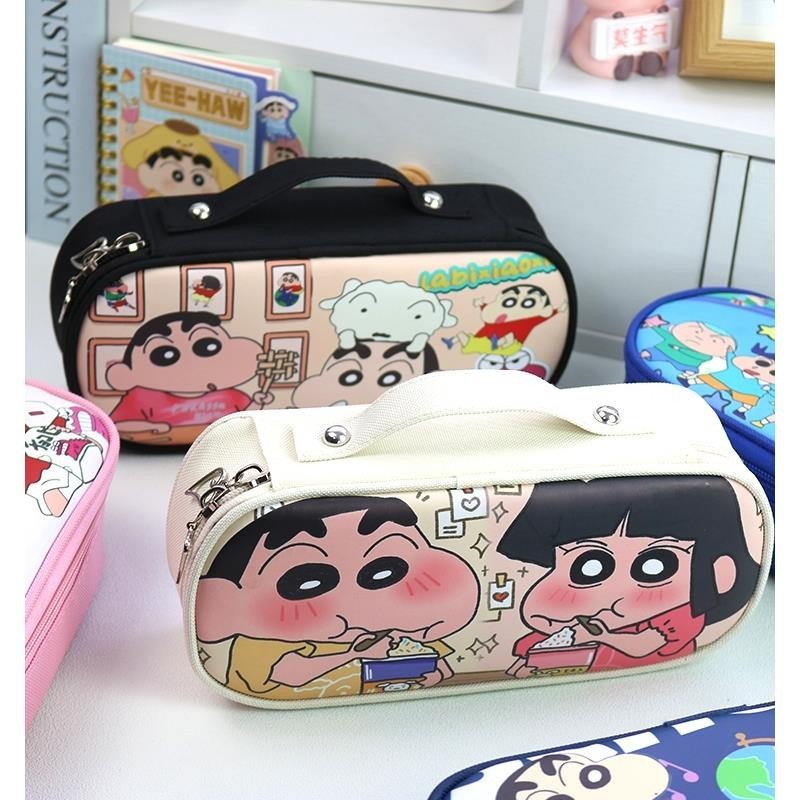 กระเป๋าดินสอ จุของได้เยอะ แบบพกพา พร้อมตัวล็อครหัสผ่าน ลายชินจัง แบบเรียบง่าย สร้างสรรค์ เหมาะกับของขวัญ สําหรับผู้ชาย และนักเรียน BD182