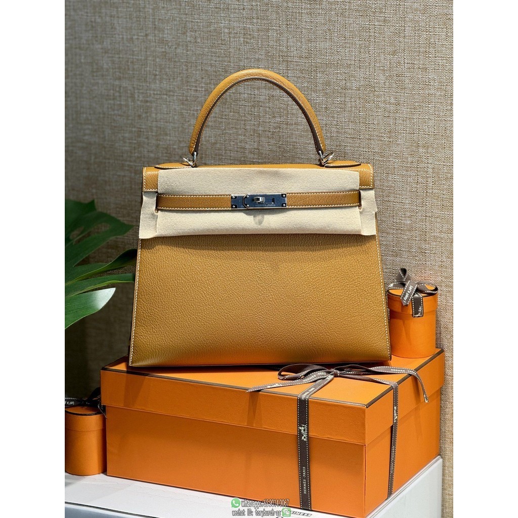 Chevre Kelly 28 shopper handbag luxury designer tote with horseshoe stamp