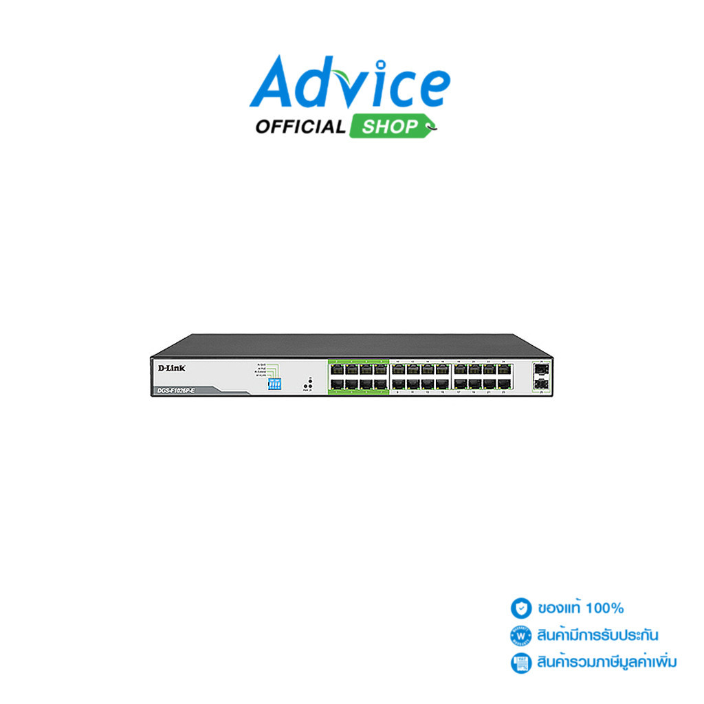 D-LINK Switching Hub 24 Port  DGS-F1026P-E (17'',24 POE,+2 SFP) -A0151023